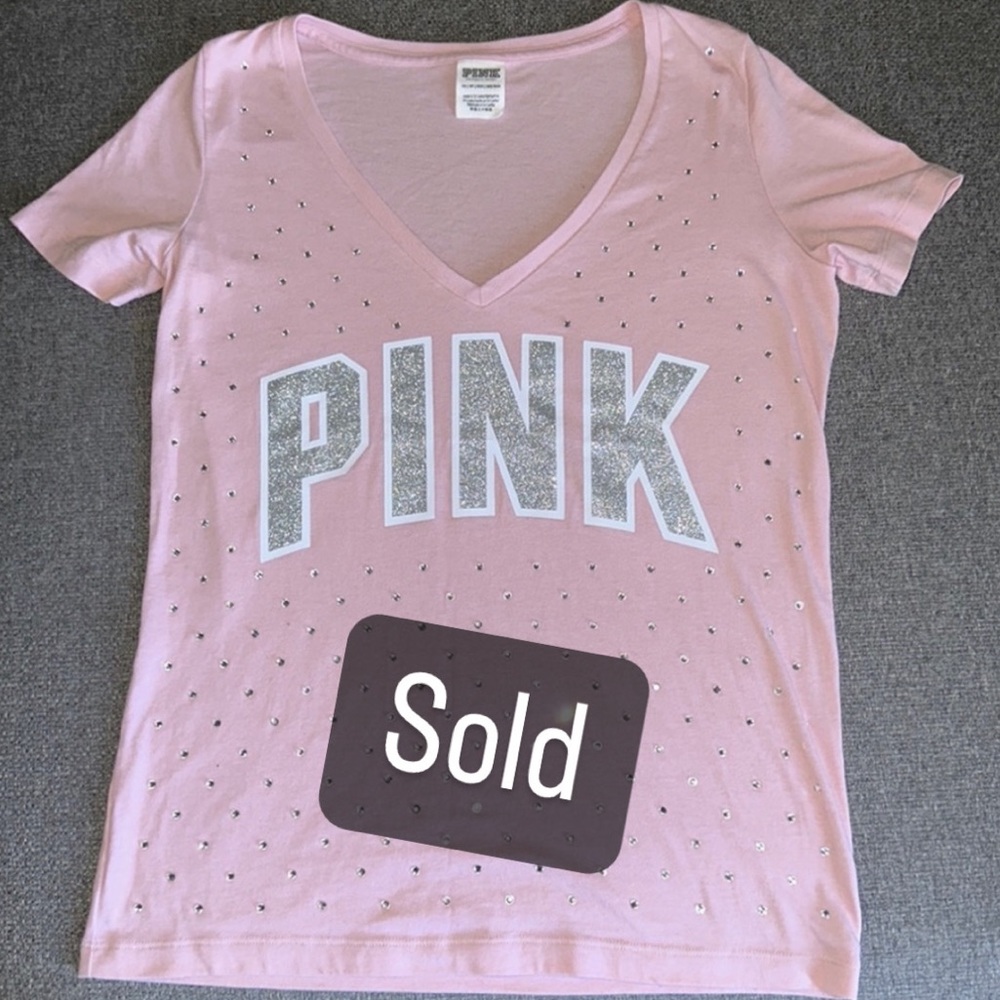 PINK Victoria’s Secret T-Shirt w/ Rhinestones
